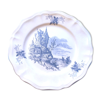 Plate Sarreguemines décor Surrey