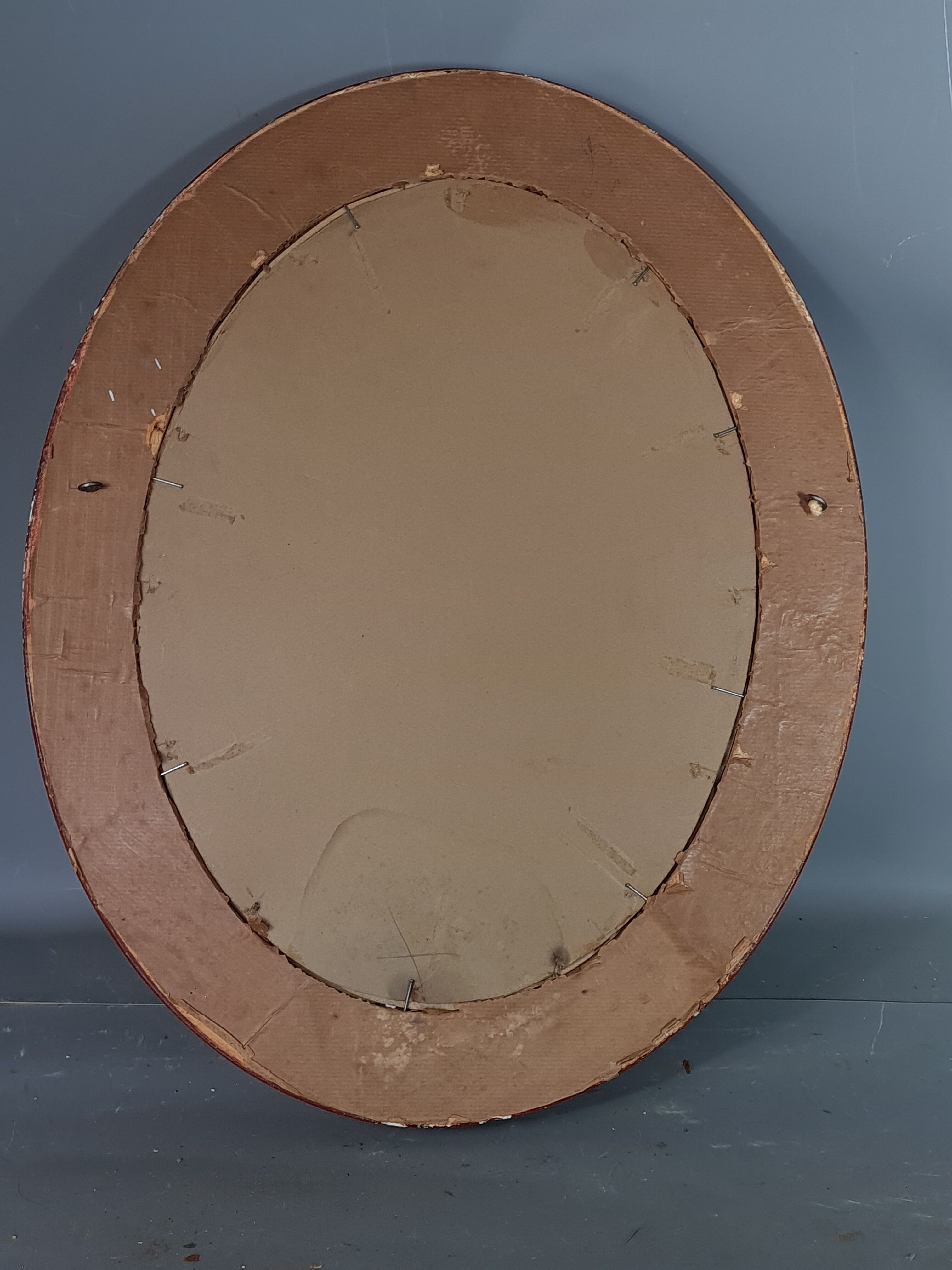 Old oval frame gilded stucco wood