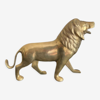 Lion en laiton doré vintage