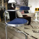 Set of four vintage chrome and velvet chairs
