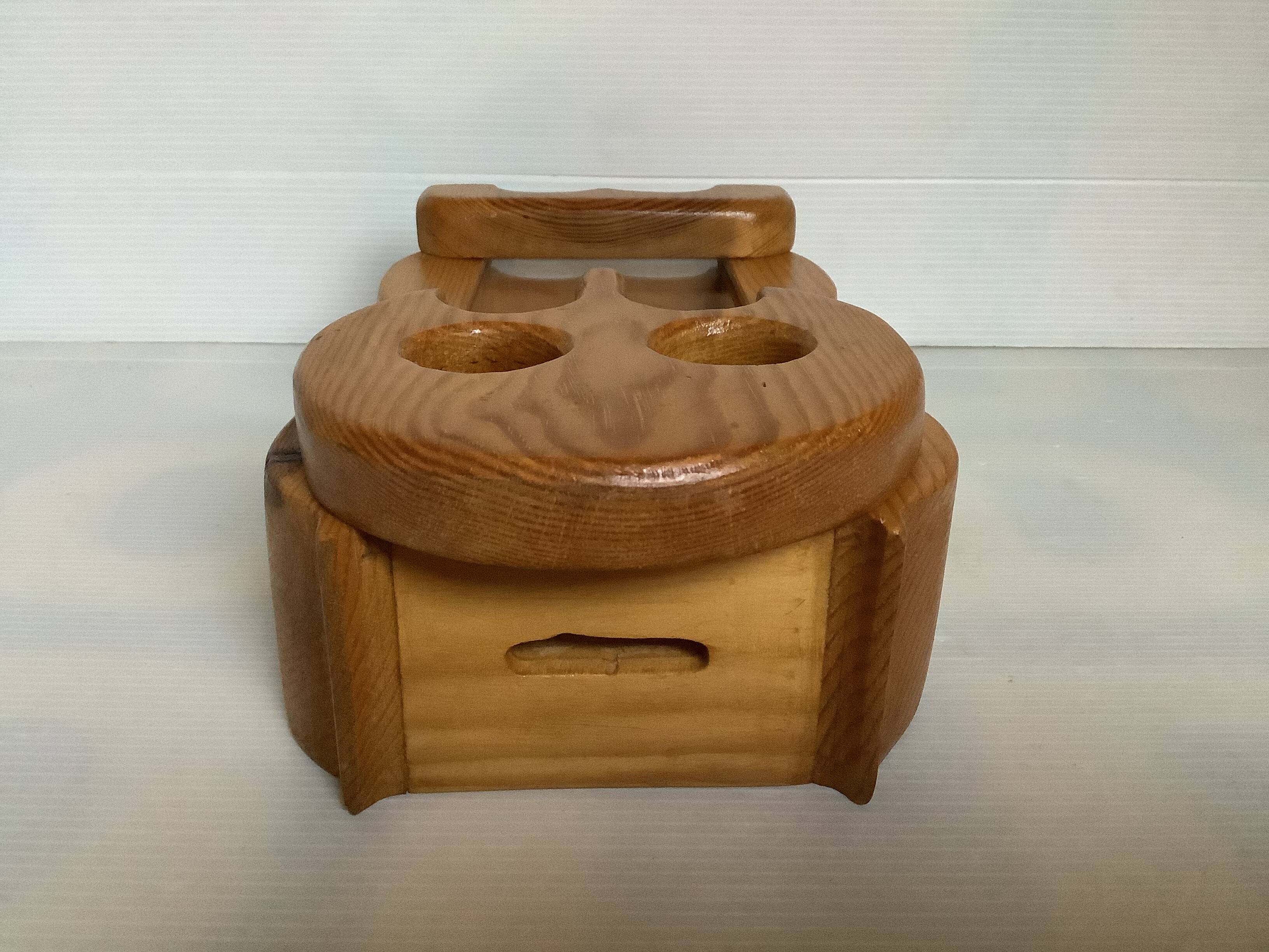 Owl piggy bank made of Scandinavian wood and plexiglass