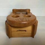 Owl piggy bank made of Scandinavian wood and plexiglass