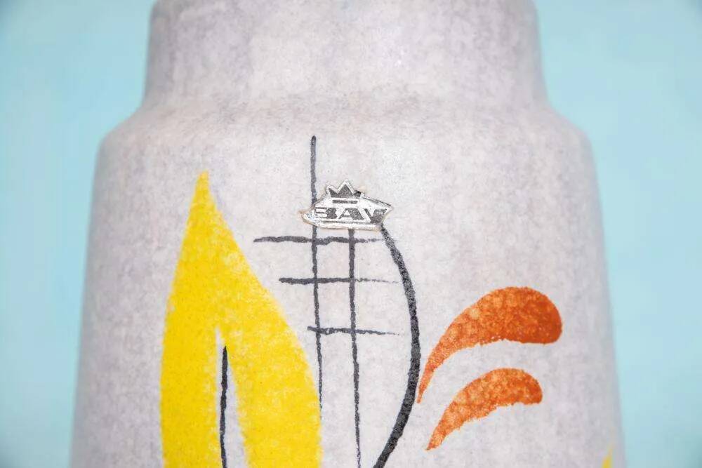 Vintage W-Germany floor vase Bay, minimalist ceramic vase.