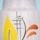 Vintage W-Germany floor vase Bay, minimalist ceramic vase.