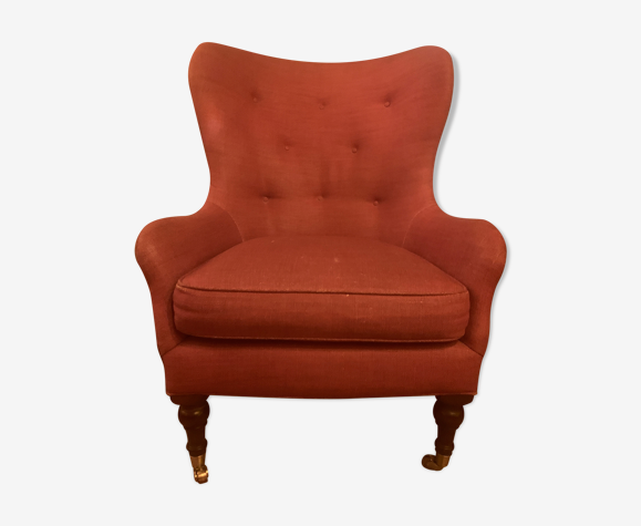 Fauteuil Butterfly, violet, lin, touffeté