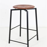 Extraordinary Danish workshop stool / fully restored / teak / steel / mid-century modern design / industrial / 1960s