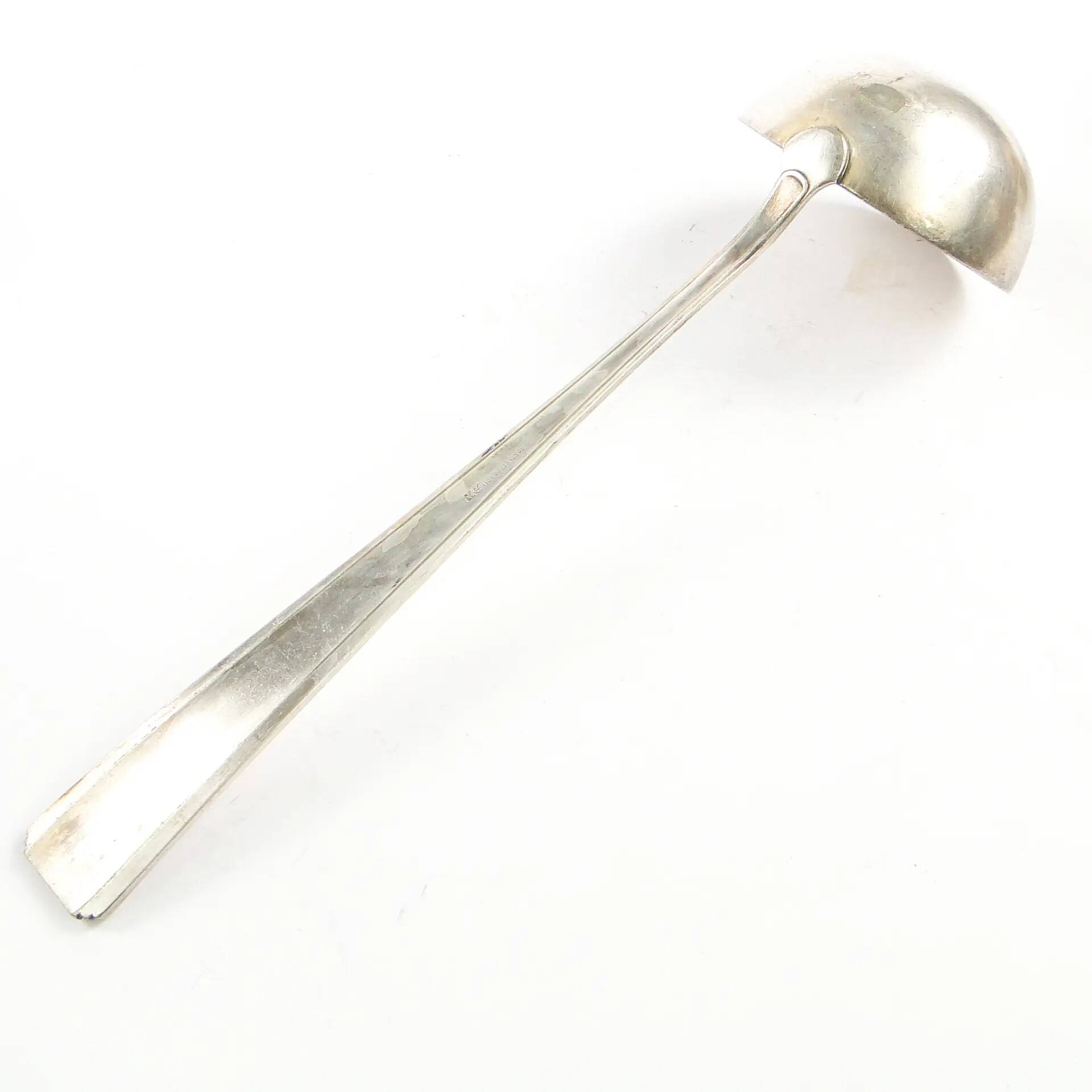 Art Nouveau soup ladle, silver-plated alpaca, Bracia Henneberg, Poland, 1930s