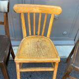 4 vintage curved wooden bistro chairs