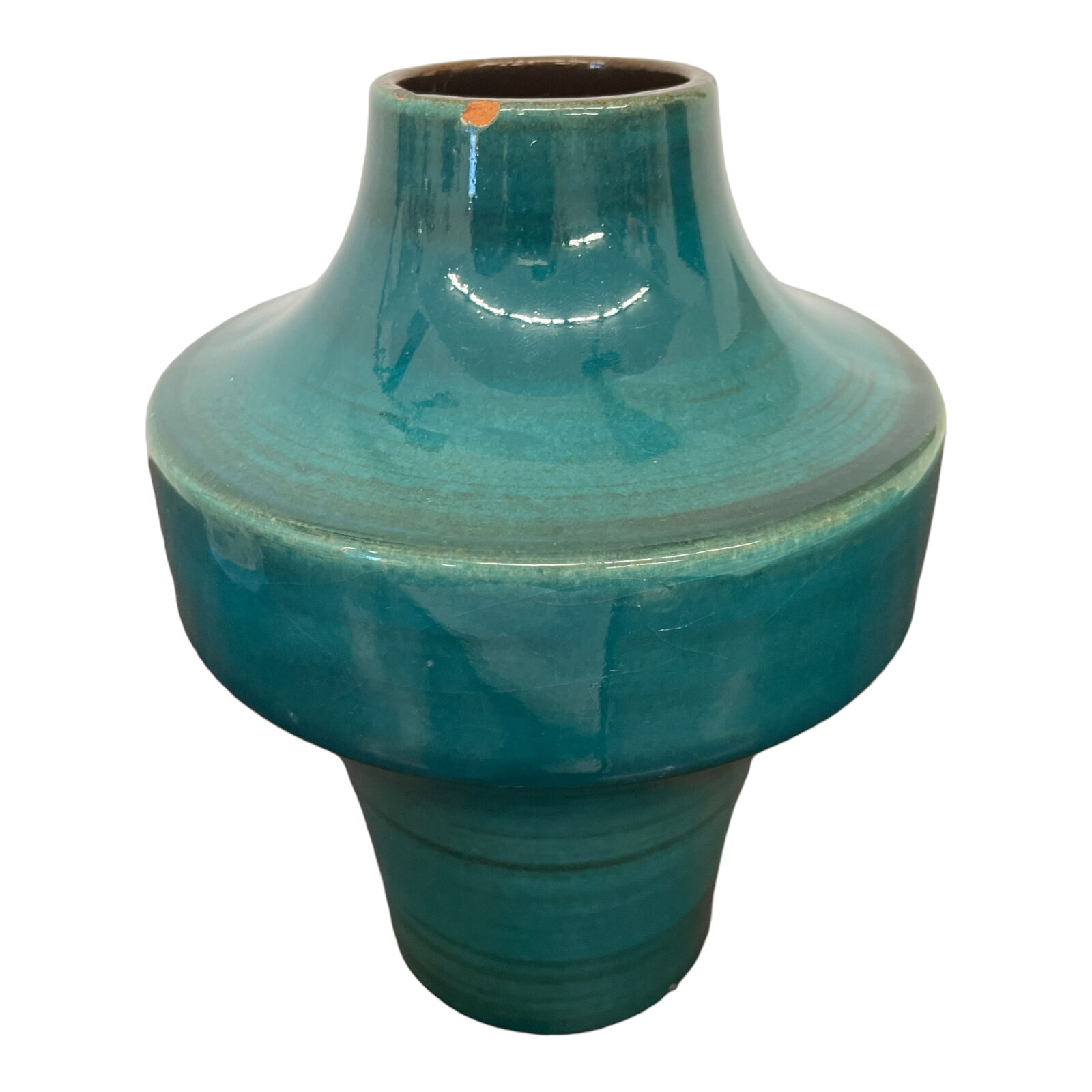 Vase bleu en terre cuite vernissée Germany ref 360.020