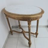 Console wood and gilded stuck with marble top