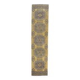 Tapis floral turc vintage noué à la main des années 1980 77x327