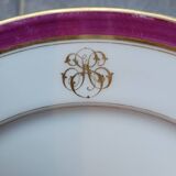 13 H and S monogram dessert plates
