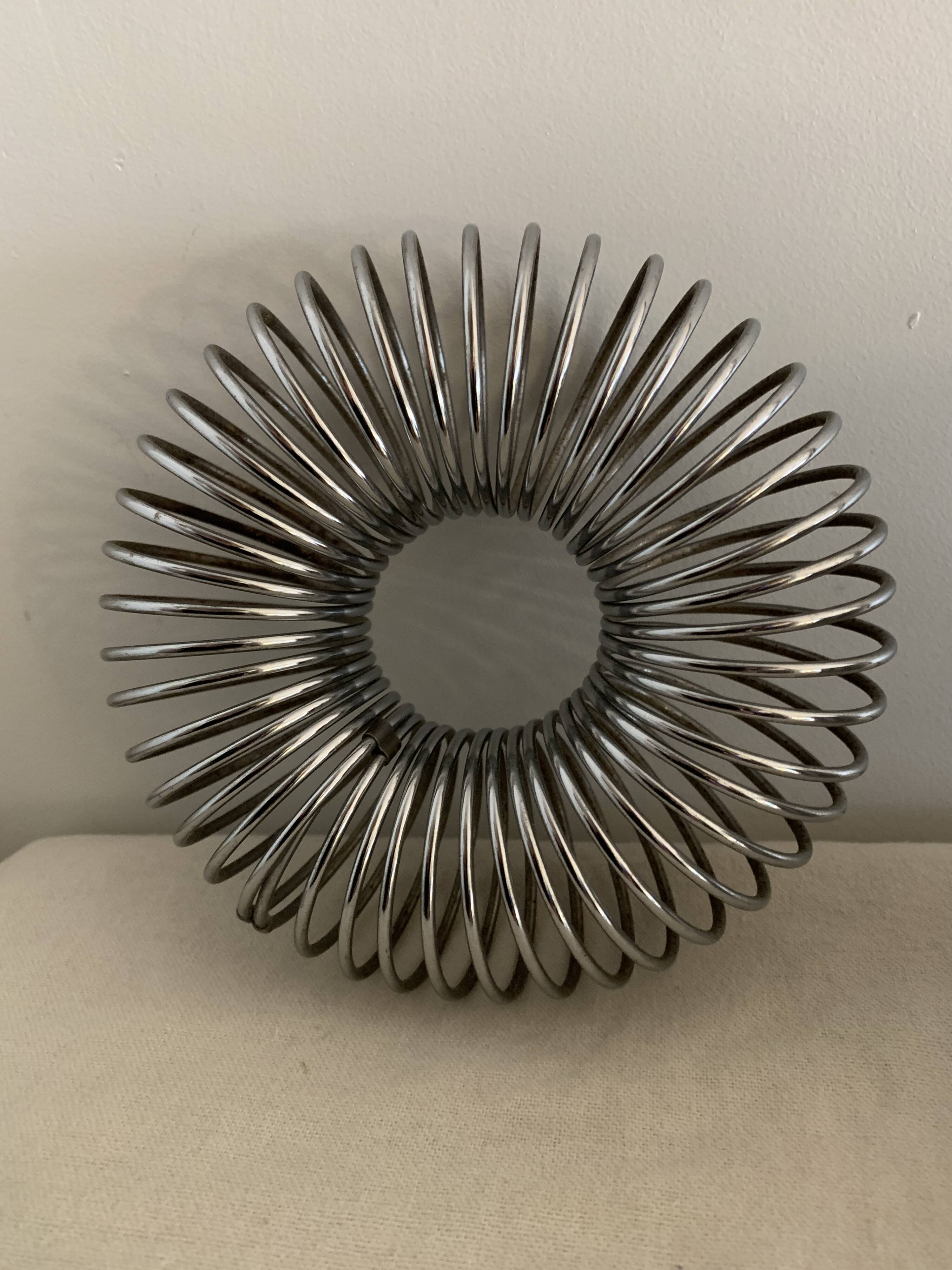 Spring Andrea Lazzari grey stainless spring lamp for Morosini 1970