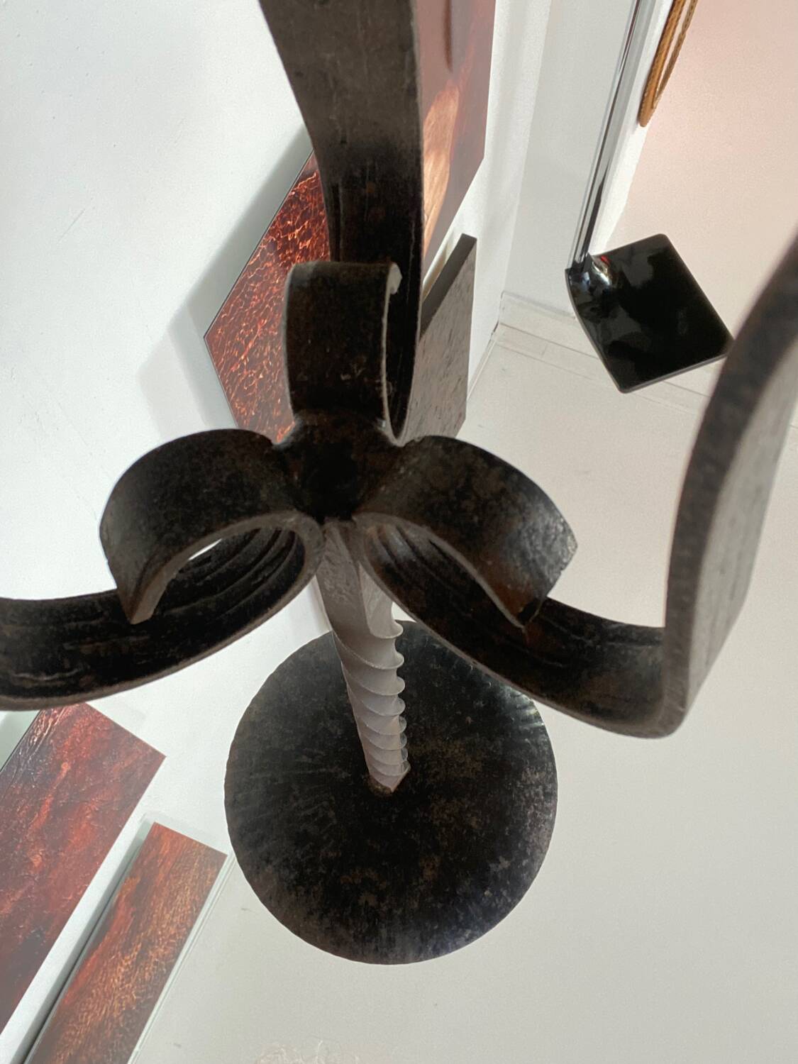 Wrought iron candle holder