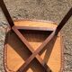 Set of 10 vintage brown skai chairs and 60s/70s wood structure