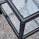 Side table end of sofa Pierre Vandel in metal and glass tops