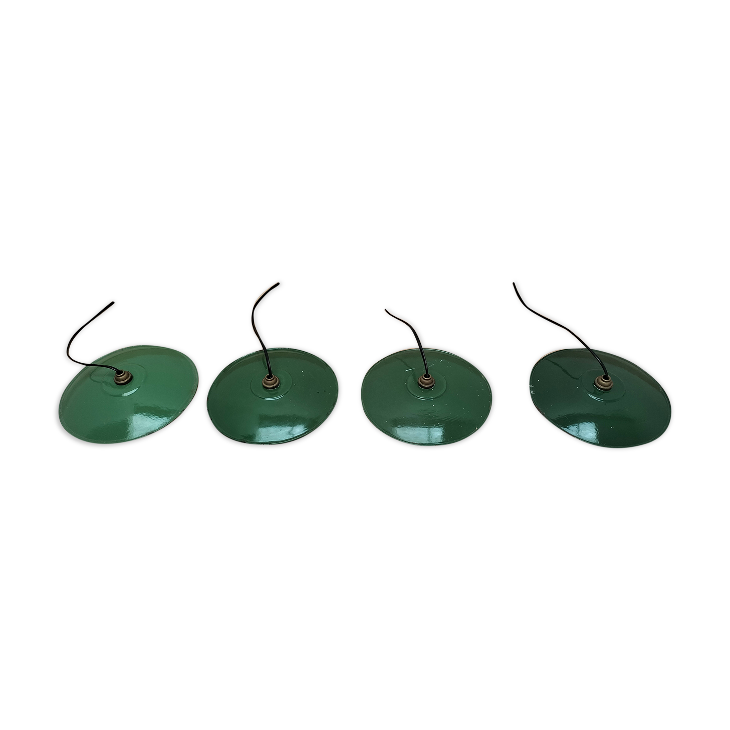 Set of 4 old pendant lamps