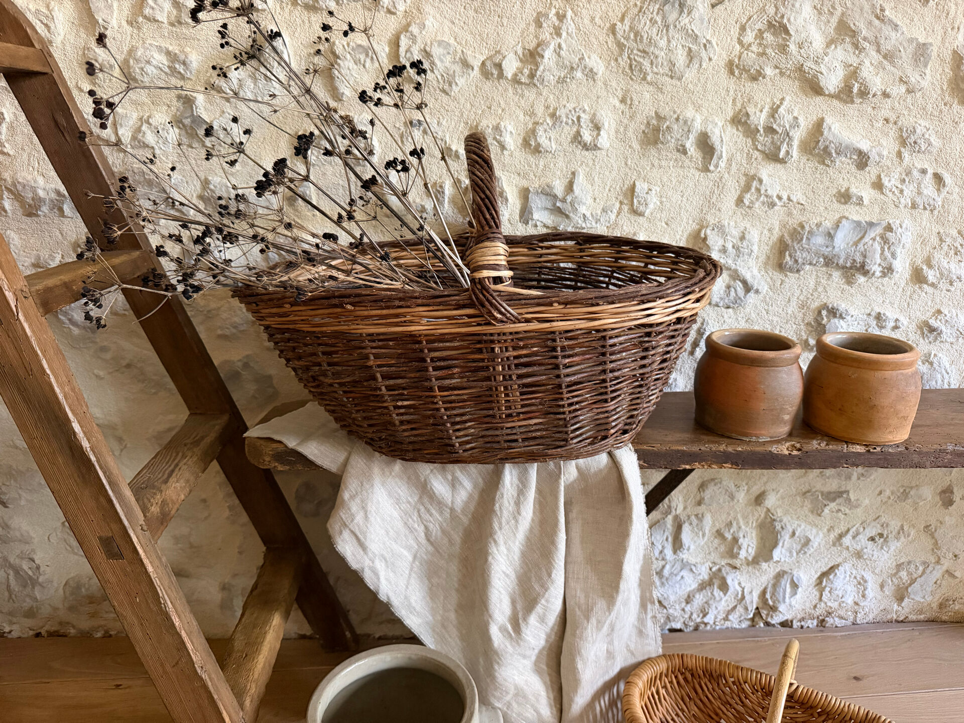 Large vintage harvest basket