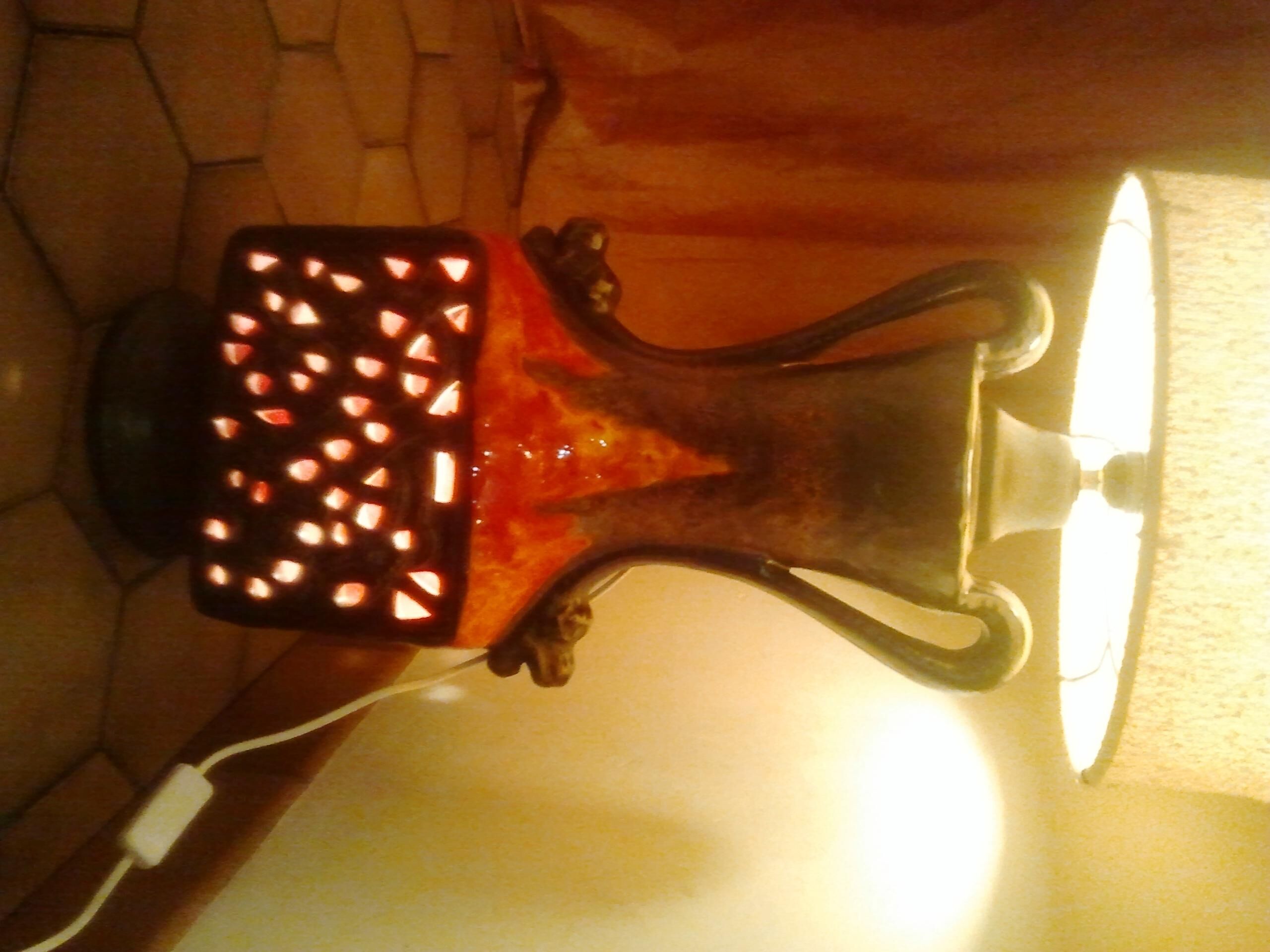 Floor lamp, vintage 70's ceramic enamel