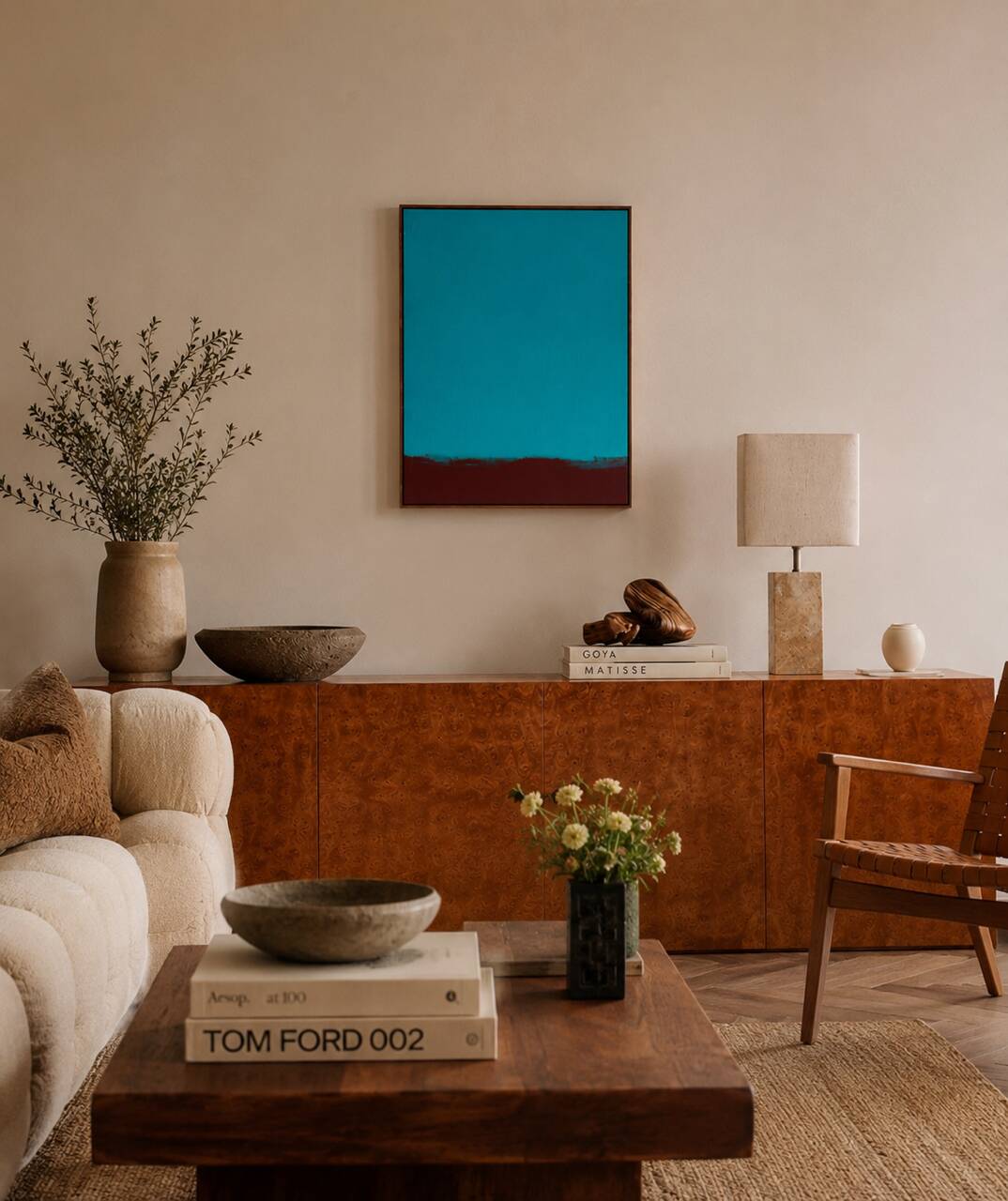 Minimalist painting "Meditative turquoise"