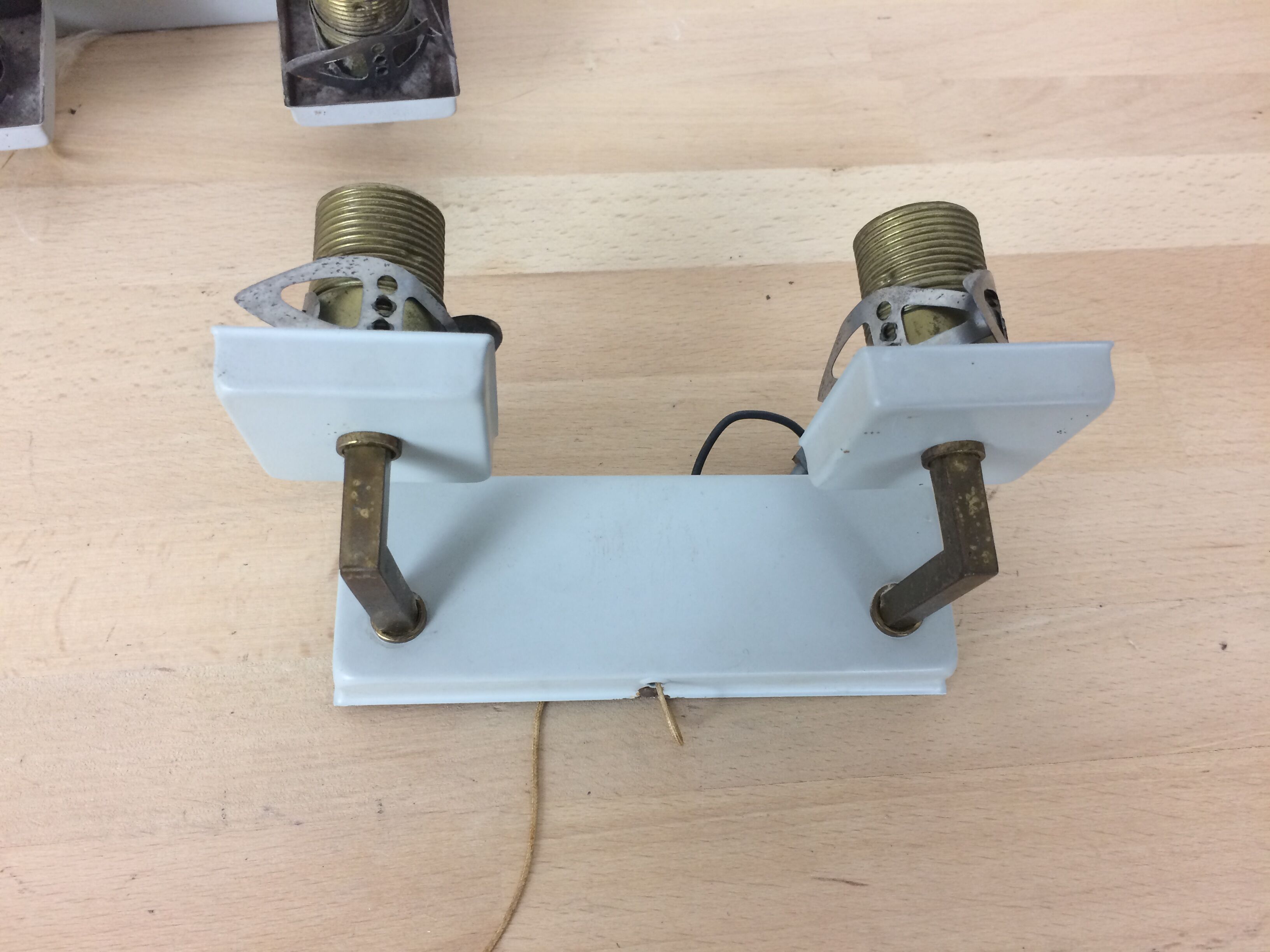 Pair of vintage grey metal wall light