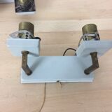 Pair of vintage grey metal wall light