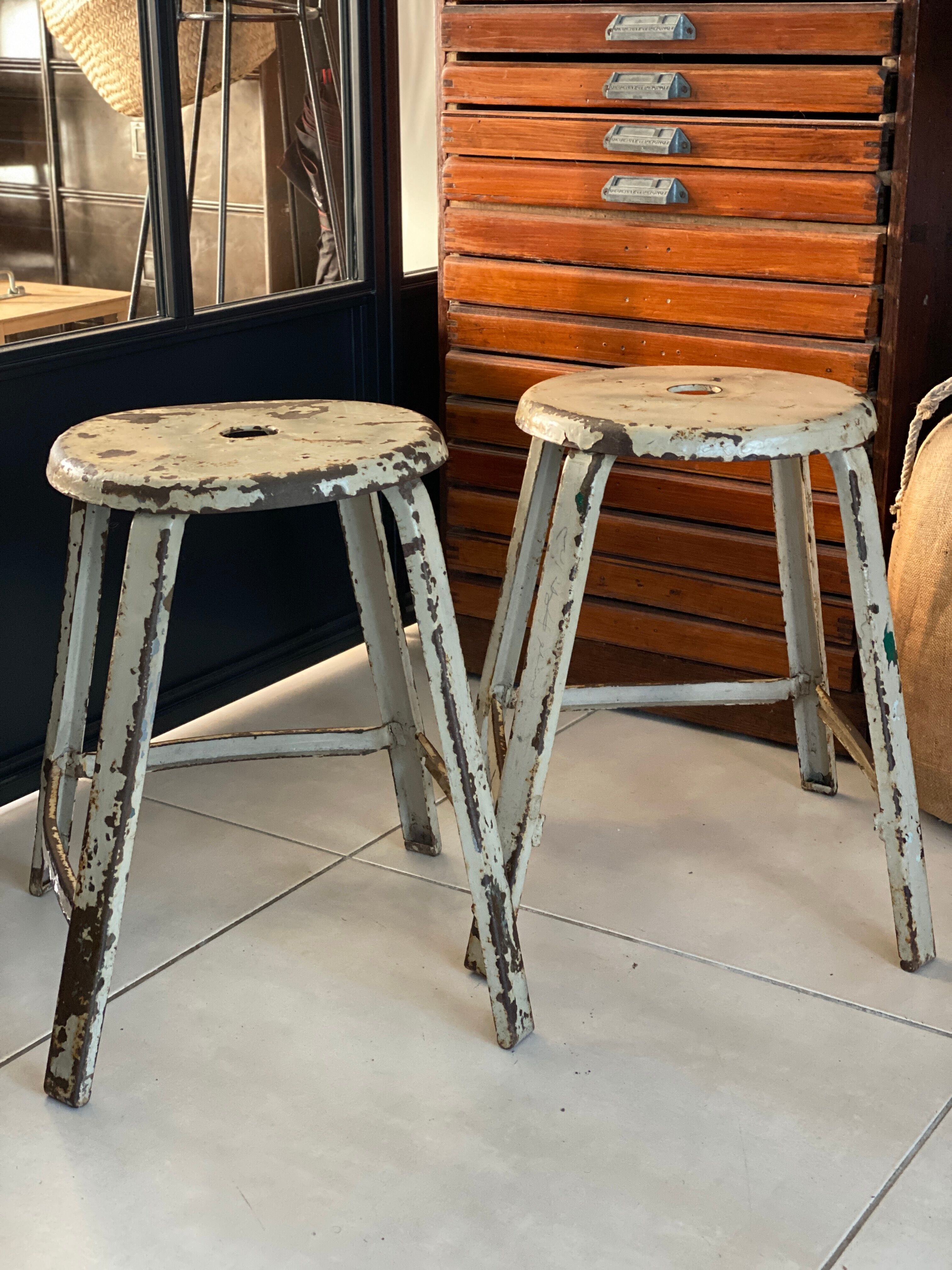 Pair of industrial stool