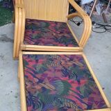 Resting rattan chair - rests feet