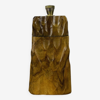 Pepper shaker gouged brutalist olive wood