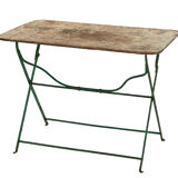 Old folding rectangular iron garden table