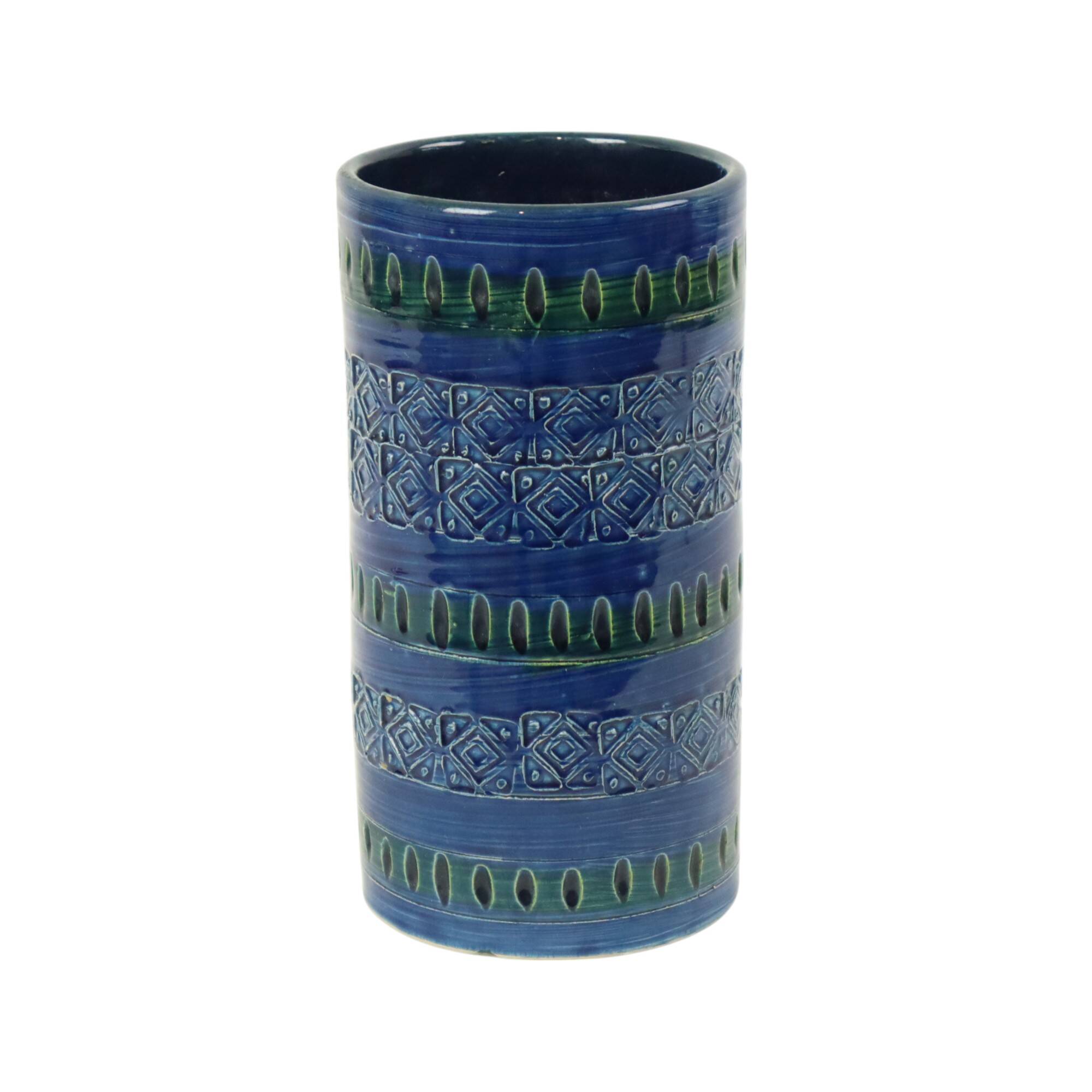 Vintage Italian Vase Ceramiche Minerva Blue Ceramic