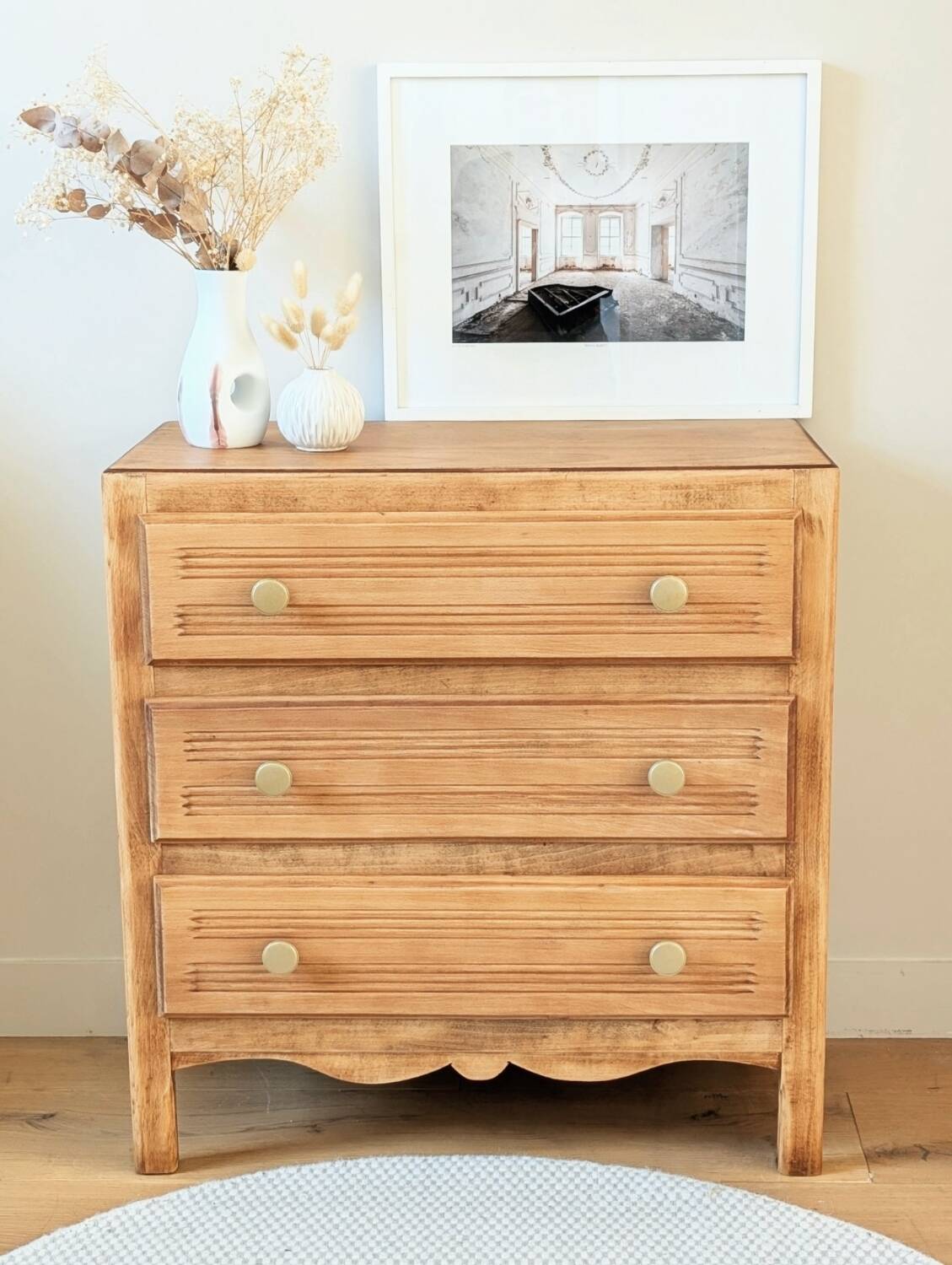 Renovated vintage 1950s chest of drawers.