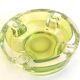 Green anise crystal ashtray Val St Lambert 70s Diameter 16.6 cm