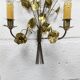 Pair of double flower bouquet sconces in brass 1960