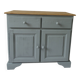 Compact sideboard with 2 drawers, 2 doors, re-enchanted in verdigris