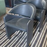 Italian leather armchair on casters by Matteo Grassi, 1990s