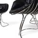 Set of 4 Pan Am dining chairs, chrome, leather by Gastone Rinaldi for RIMA,