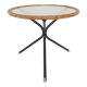 Rohe Noordwolde round glass and rattan side table, The Netherlands 1950's