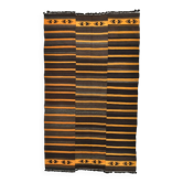 Tapis Kilim vintage rayé orange et marron 6x9, 172x291 cm