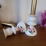 Pair of biot earthenware candlesticks