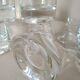 Glasses cups with thick bottom with water or vintage spirits 70