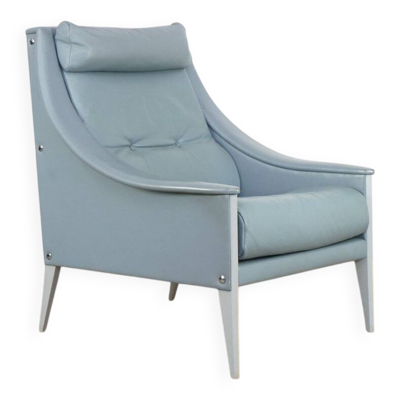 Fauteuil lounge en cuir Gio Ponti modèle Dezza pour Poltrona Frau