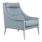 Fauteuil lounge en cuir Gio Ponti modèle Dezza pour Poltrona Frau
