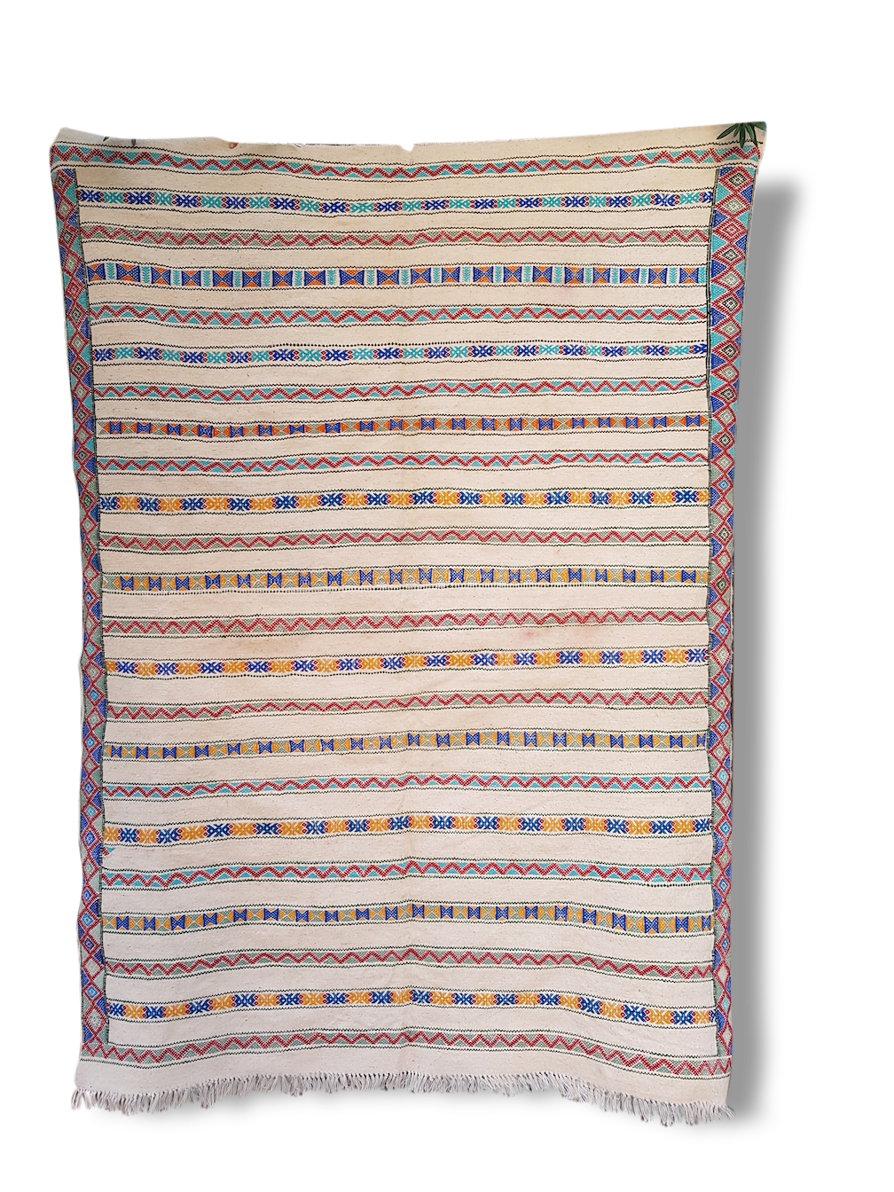 White carpet and woven wool, 185 x 250 colors