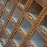 Vintage Large German Beech Haberdashery Shop Cabinet / Vitrine, 1950s