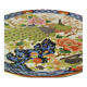 Cake tray / standing tray in white porcelain with elegant gold and blue edging