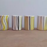Set of 6 small Roger Capron style ceramic glasses