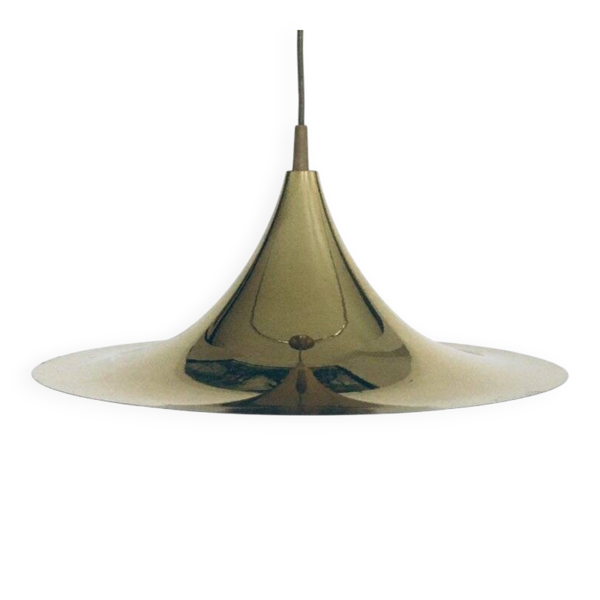 Postmodern Witch Hat Gold Pendant Lamp, 1980s — Beyit