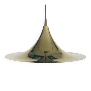 Postmodern Witch Hat Gold Pendant Lamp, 1980s