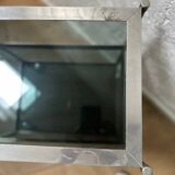 Glass and metal rolling table / serving trolley